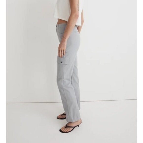 Madewell 90s Straight Cargo Pants Gray Comfortable Fit Casual Style Size 24 - Picture 1 of 16